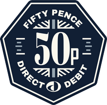 Fifty Pence Direct Debit Logo